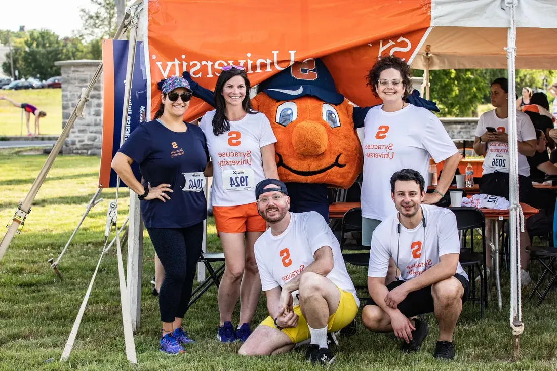 Employees with Otto at the Work Force Run of Syracuse